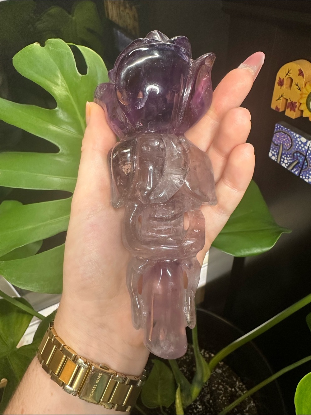 Amethyst Carved Rose Crystal